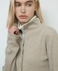 Ihr Half-Neck Rib Button Cardigan / Mixed Beige