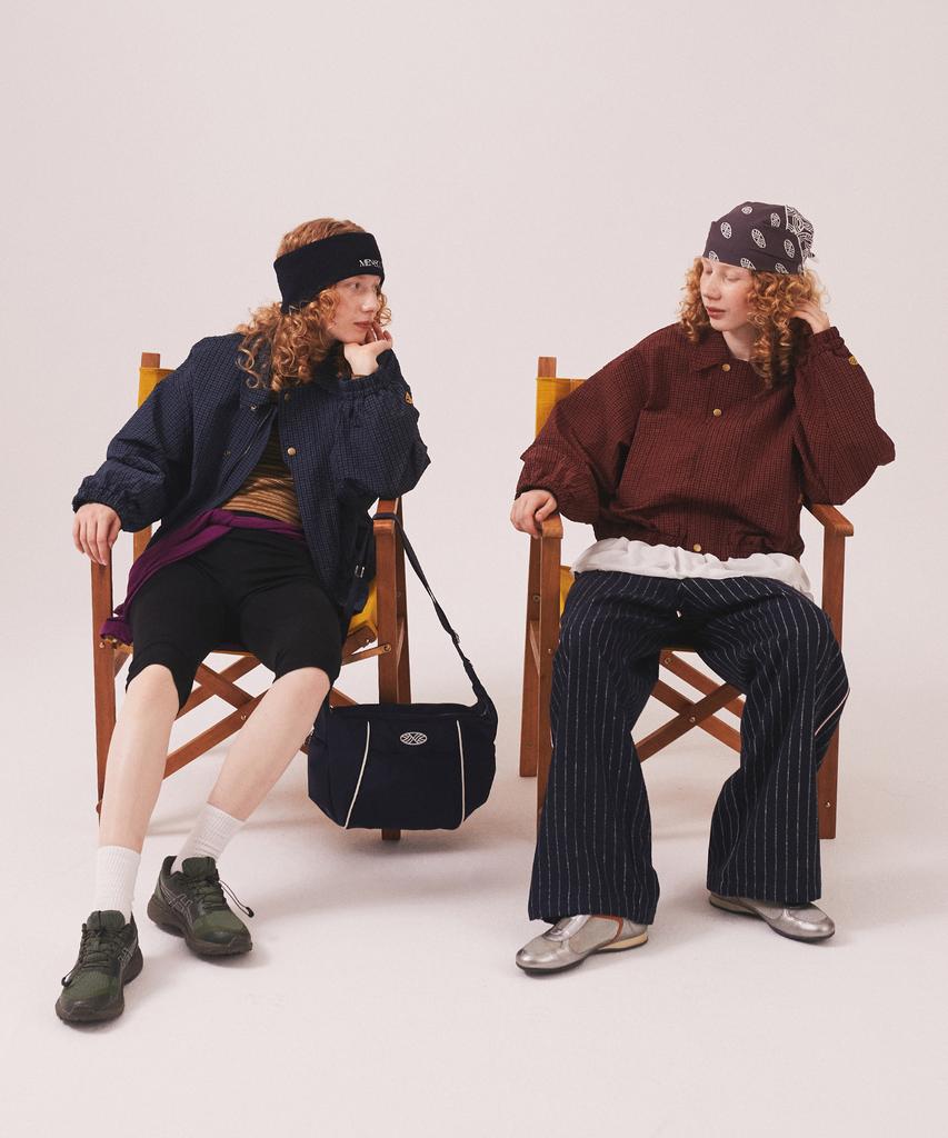 Minasu Mns Pinstripe Wide Brushed Pants_Navy