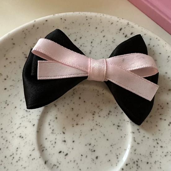 2Pcs Girl Hair Pins Bowknot Decor Double-Layered Ribbon Design Side Bangs Hair Clips Hair Accessories Daily Wear