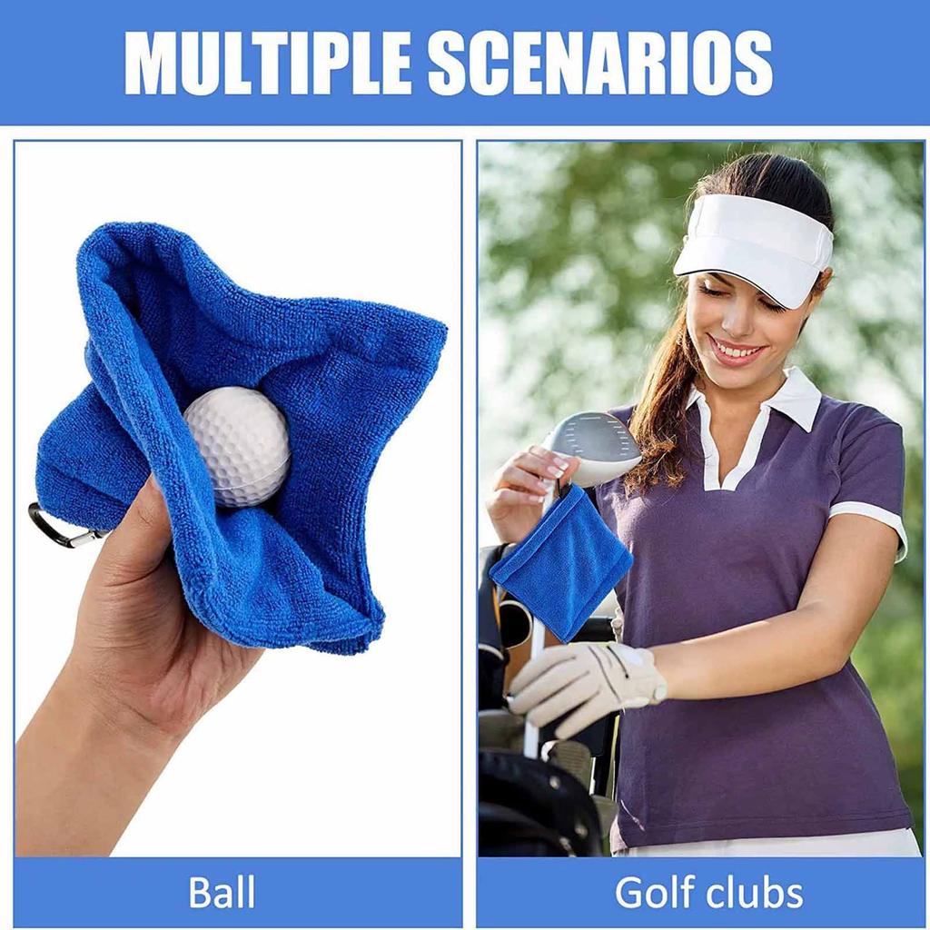 Golf Ball Cleaning Towel – Microfiber Brushed Club & Ball Wipe, Outdoor Sports Towel for Golfers,  & Absorbent
