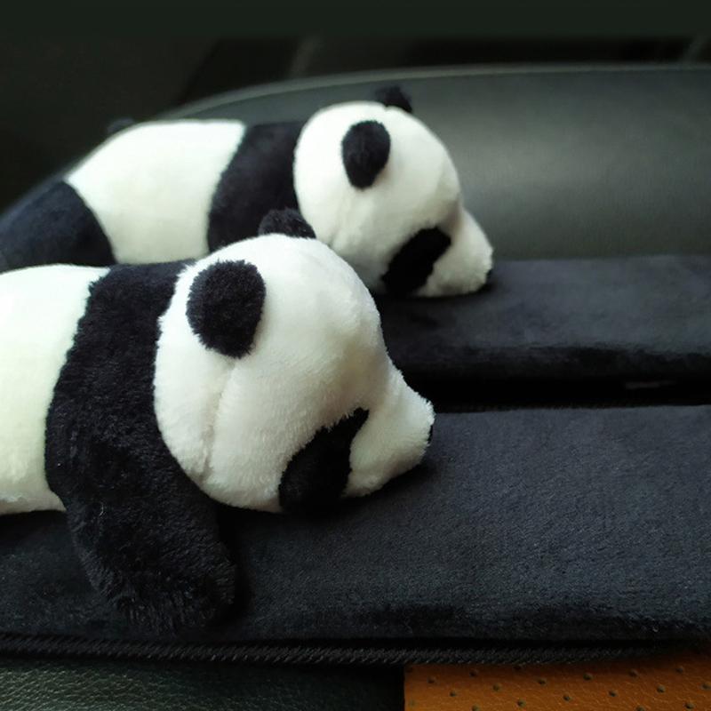 1Pc uroczy rysunek przedstawiający pandę pokrywa dźwigni zmiany biegów samochodu miękki pluszowy Auto Shifter ręczny hamulec ręczny zabawka niedźwiedź akcesoria samochodowe dekoracja wnętrz