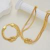IF ME Gold Knotted Wrapped Snake Bone Bracelet Necklace Set Eco Friendly Iron Jewelry Women Elegant Daily Party Accessory Gift