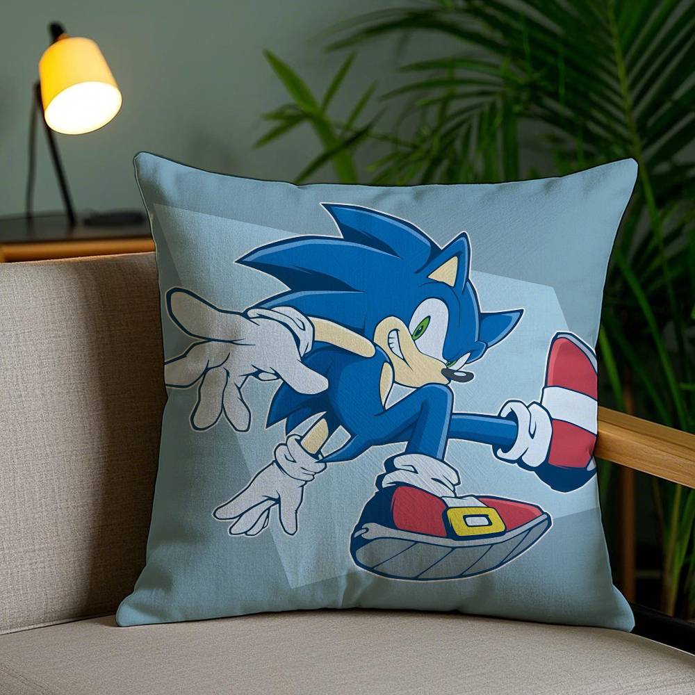 Cool Character S-Sonic-MT The Hedgehog Pillow Case Sofa And Living Room Decorative Cushion Covers Dust-proof And Mite-proof F