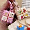 Cartoon Fidget Keychain Squeeze Toys  Playsets DIY Keyboard Keycap Music Button Pass Time Stress Relief Finger Toys  Playsets Portable Four Keys Pinch