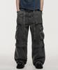 LANARCHIVE [0124] Eyelet Belt Cargo Pants - Charcoal