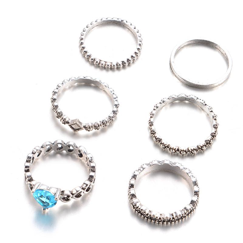 New Jewelry, Love Sapphire Ring Set 6-Piece Ring Set