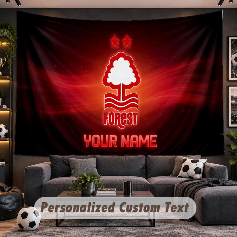 Wall Hanging Tapestry Custom NameNottingham Forest Pattern Personalized Printed Fabric Wall Decor