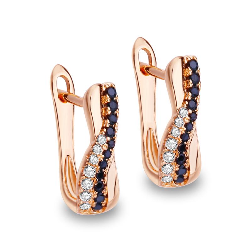 

Серьги-клипсы MINTHA, модные серьги цвета розового золота, свадебные повседневные модные украшения, черные серьги с цирконием для женщин, свадебные серьги A