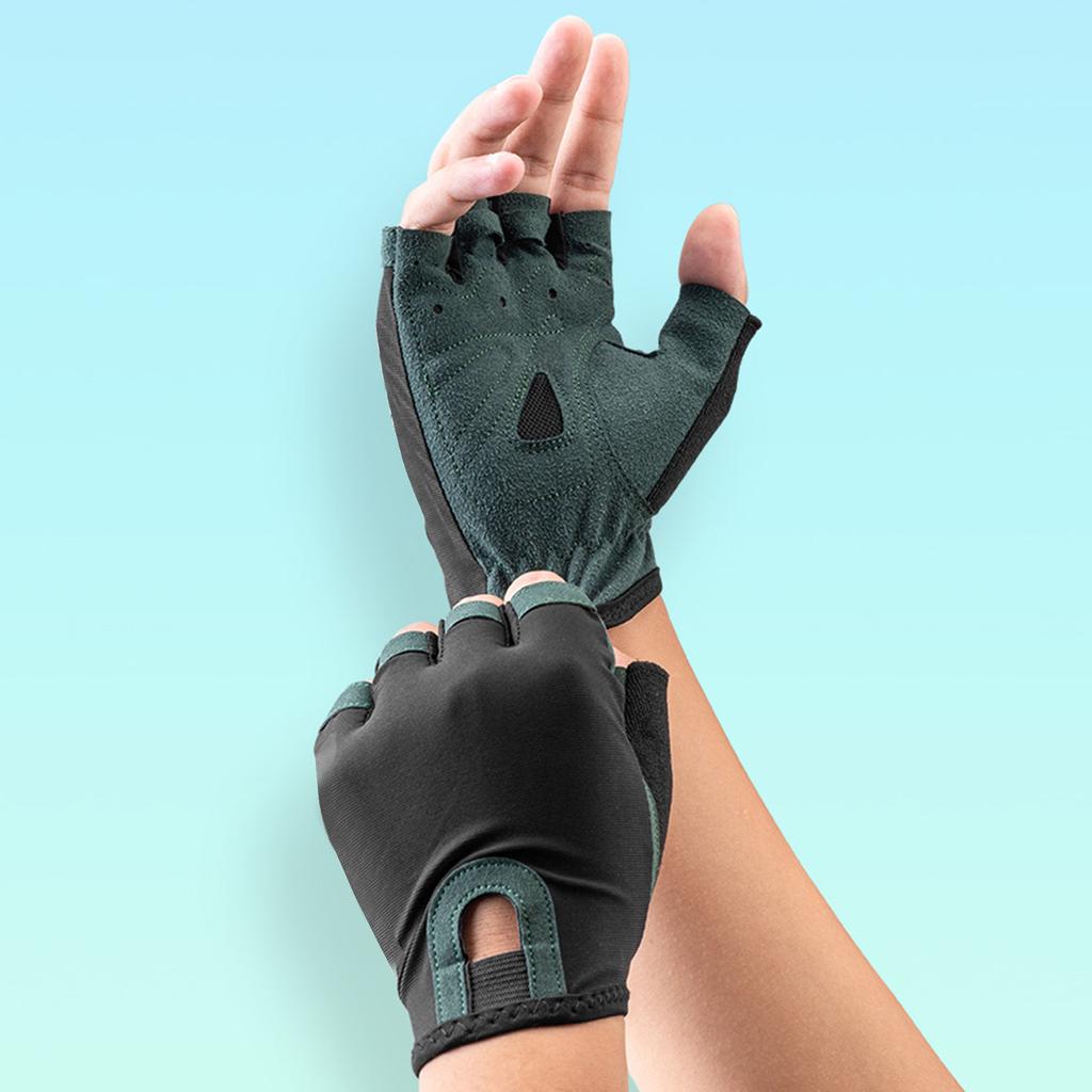 Fingerless Gloves Anti Slip Shock Absorbing Half Finger Gloves for Outdoor Bike Riding Hiking