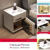 Smart Multifunctional Bedside Safe: Minimalist Square Design for Bedroom and Living Room