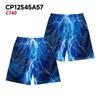 European And American Dark Natural Lightning Element Men'S Casual Shorts Beach Pants