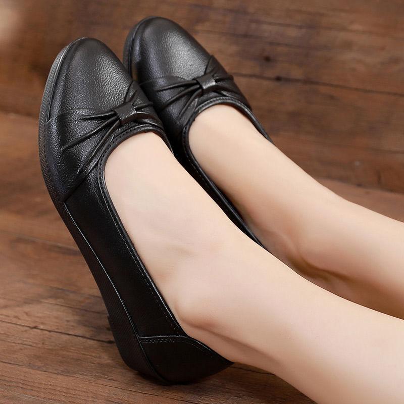 Single Shoe Shallow Mouth Women's Bow Work Shoes Lightweight Rain Shoes Anti Slip and Waterproof