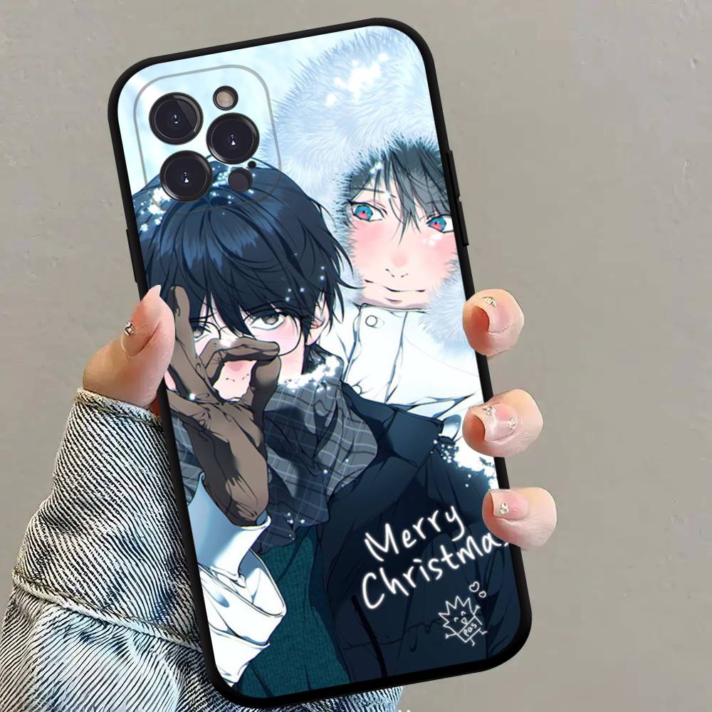 Korean Comics Lost In The Cloud Black Silicone Matte Phone Case For iphone 17 Air 16 15 14 13 12 11 Pro Max Plus Back Cover TPU