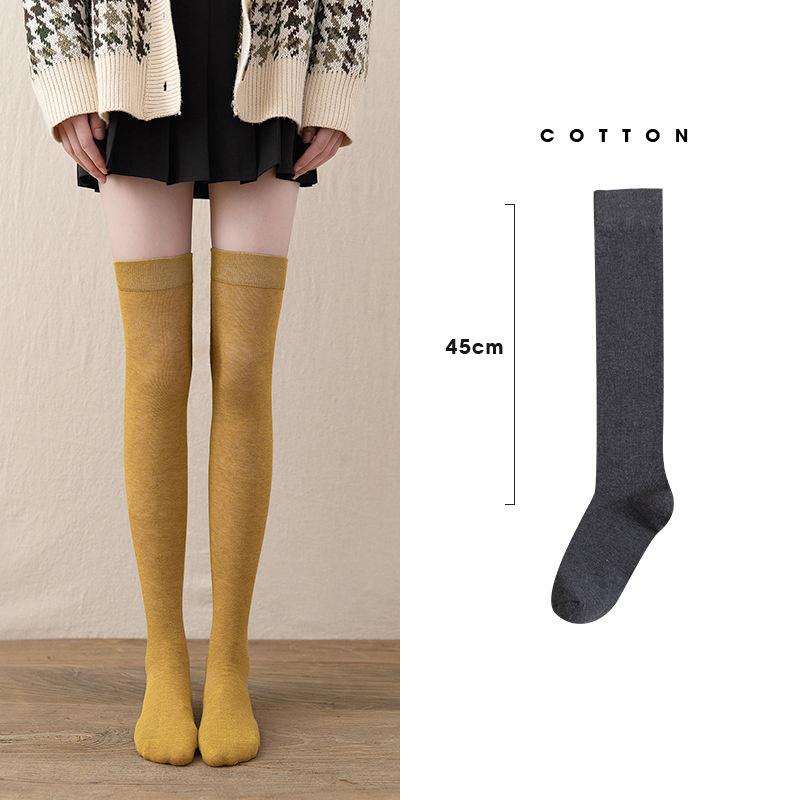 

Однотонные чулки Сексуальные черные белые длинные чулки выше колена Носки Лолита Jk Косплей Носки Женский трикотаж Чулки до бедра 45CM темно-серого