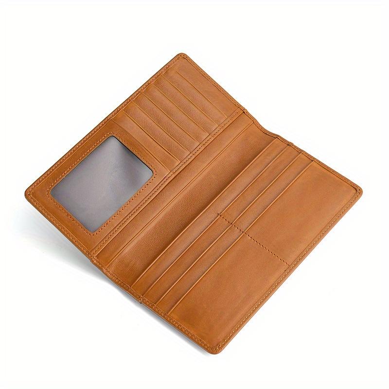 Vintage Herren Geldbörse Echtes Leder Lang Schmal Bifold Geldbörsen Geldbörse Kreditkartenhalter