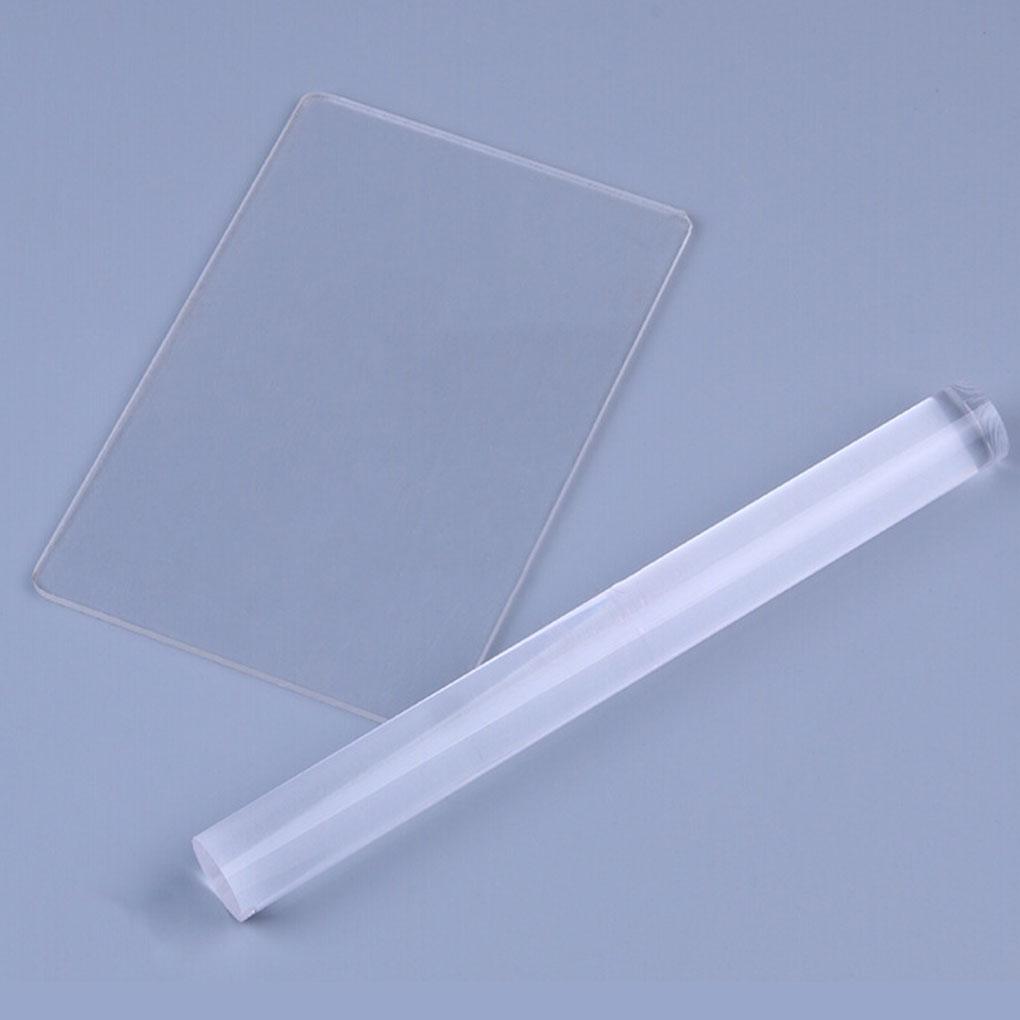 2 Pcs/set Clay Roller Rectangle Sheet Board Set Clay Rolling Pin Modeling Tool Kit Transparent