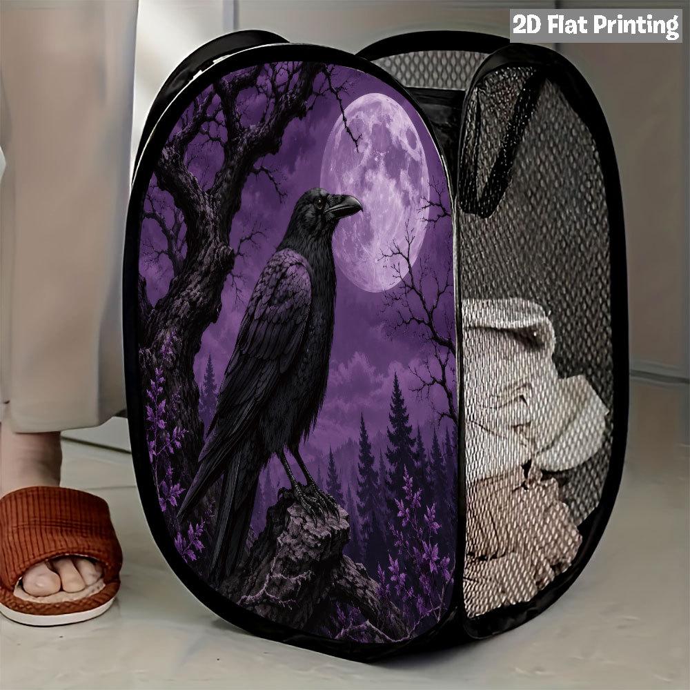 1Pcs Halloween Series 3 Pop-Up Laundry Hamper Expandable Mesh Hamper Basket for Room Bedroom Bathroom Organization Contemporary Storage