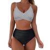 Women's Floral Print V Neck High Waisted Two Piece Swimsuit