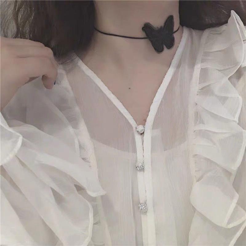 European and American Gothic style, lace necklace, collarbone chain, female choker, minimalist necklace, black punk accessory, collar, neckband