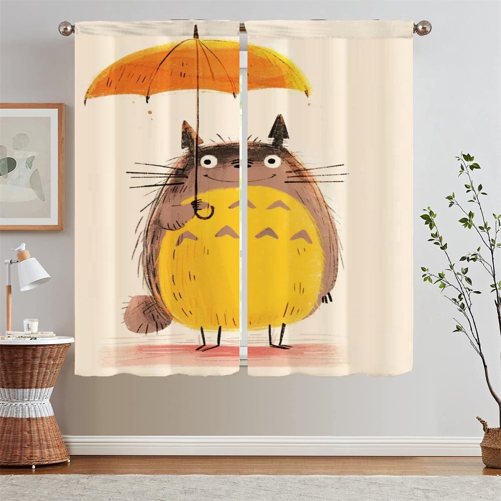 

Встречайте Тоторо под дождем Щупальца Современное украшение дома Бисерная занавеска Гостиная Кружевные шторы для спальни Жалюзи Жалюзи Завитки W50xH70cmx2pcs-CL