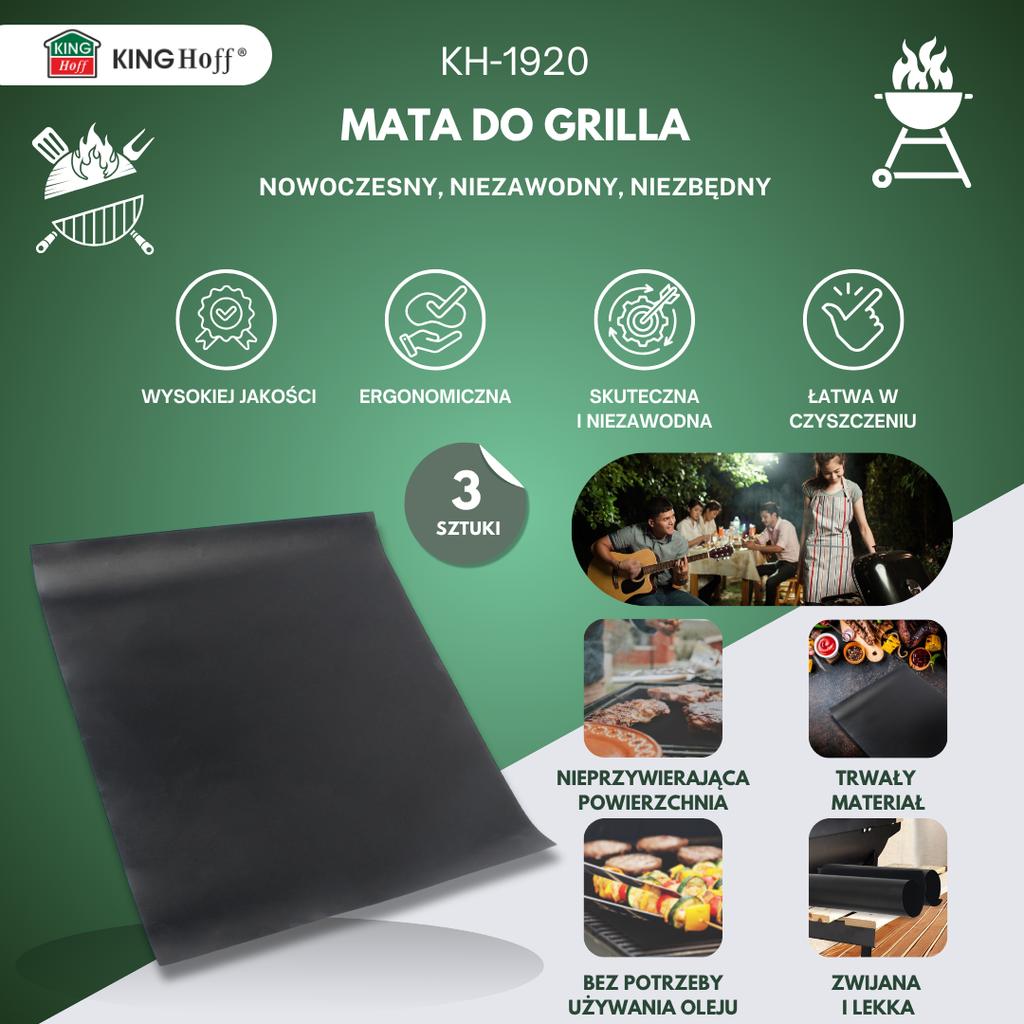 Maty do grillowania, zestaw 3szt, 40x33cm, KINGHOFF KH-1920