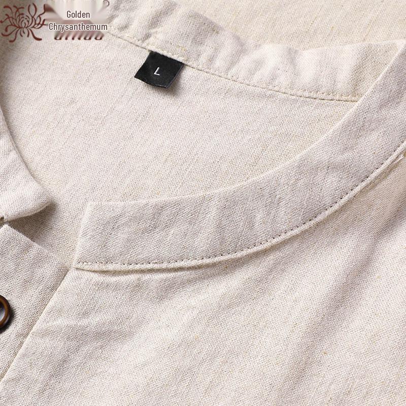 Men's Chinese Style Linen Blend T-Shirt