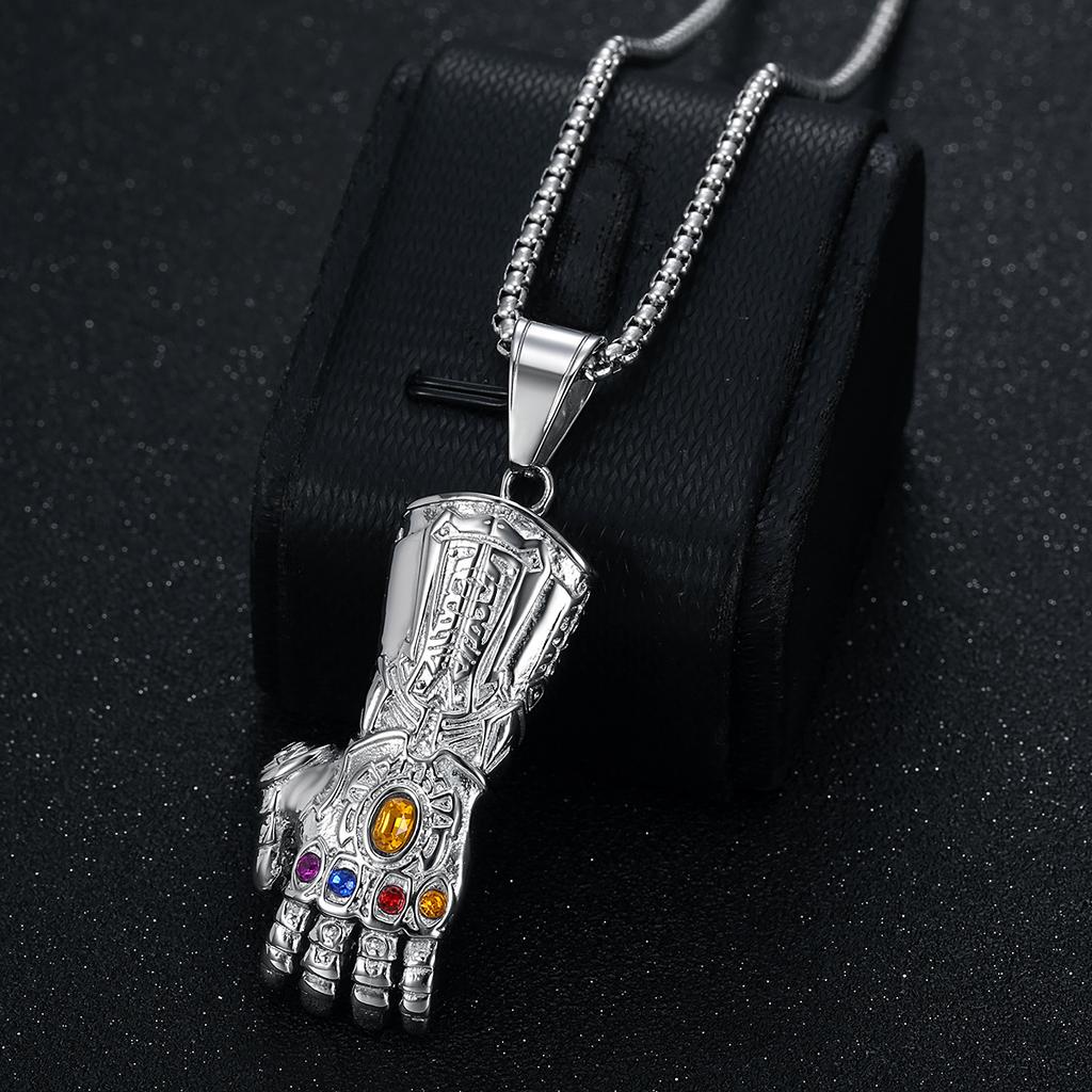 Europe, America, Hip Hop, Accessories, Gold Plated Diamonds, Avengers Thanos Gloves, Pendants, Necklaces