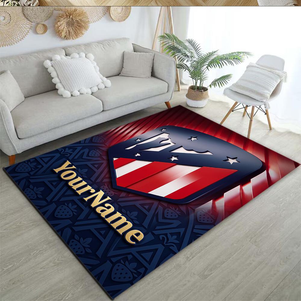 Atletico Madrid Customized Name Floor Rug Office Rug Design for Outdoor Decorate Room Playrooms Study Room Anti-slip Rug Decorate Offices
