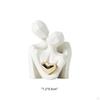 Ceramic Couple Statue 2.8x3.7 Inches Versatile with Heart Design Artistic Accessories Desktop