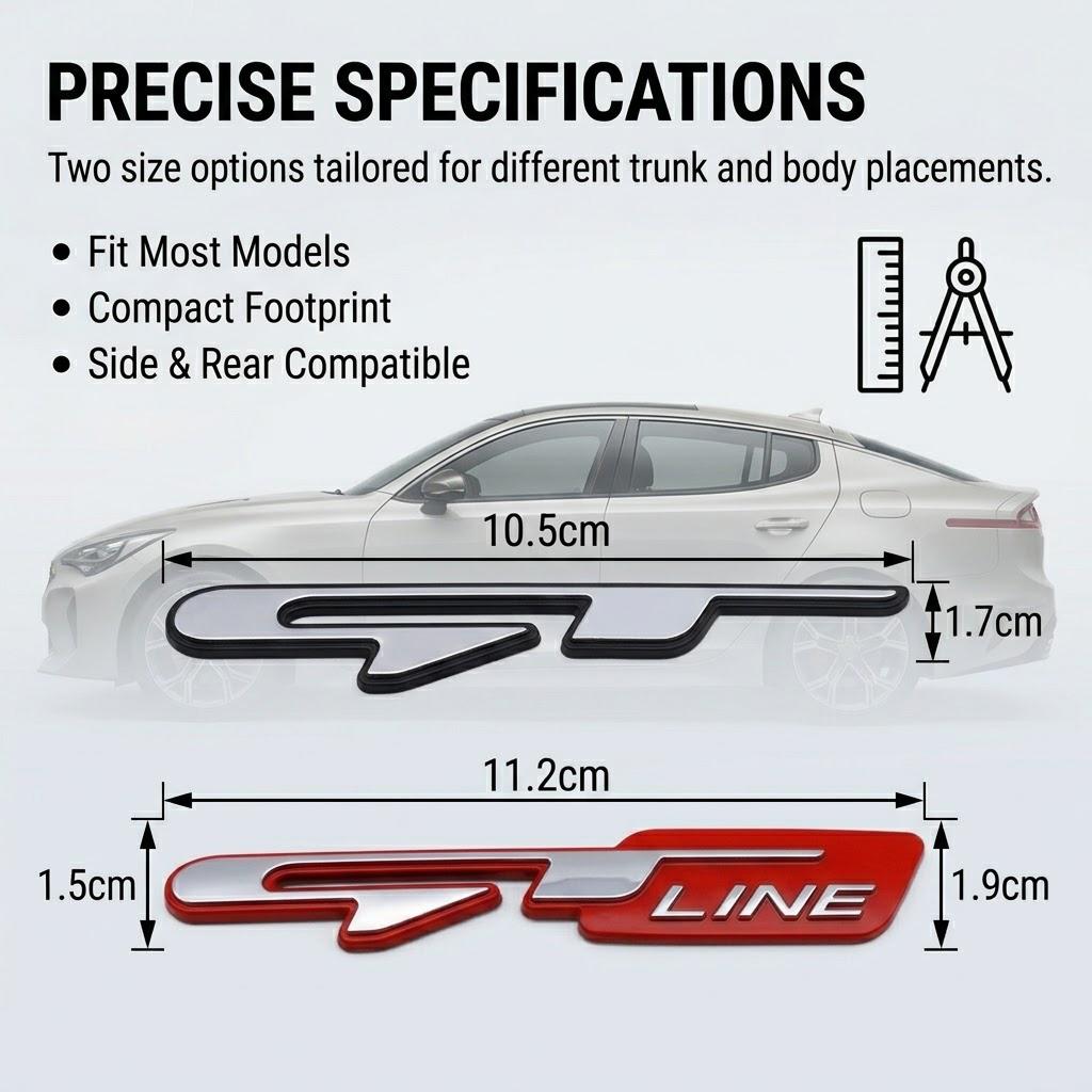 For Hyundai Kia GT Line Emblem Badge Sticker Accent Trajet Sonata Tucson KX5 K3 K4 K5 Stinger Sportage R Rio Soul Carens NN3
