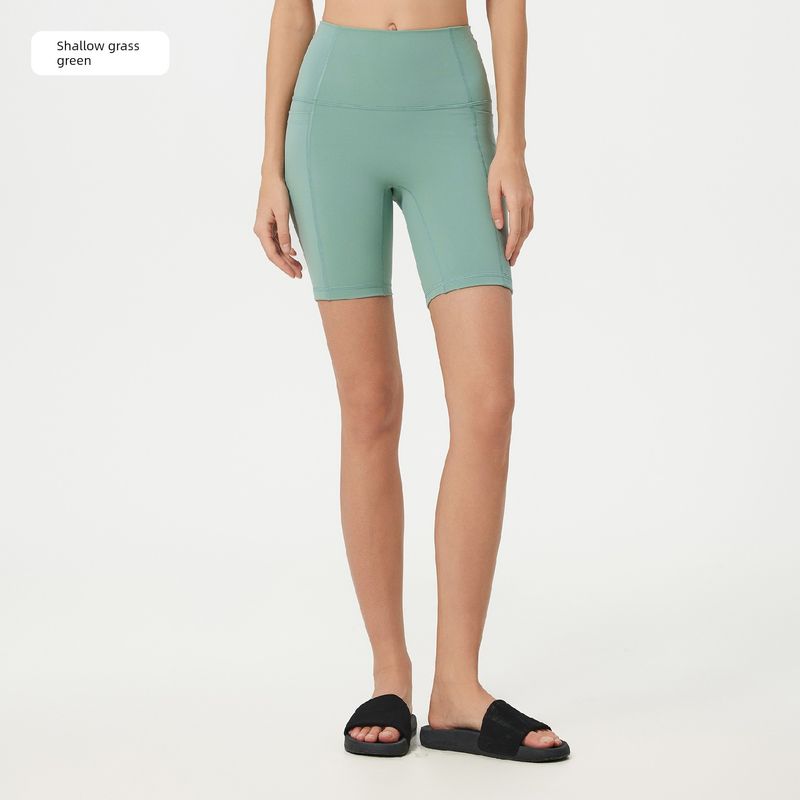 Lu Same Sports Shorts Women's High Waist Hip Lifting and Belly Contracting Side Pocket Nude Feel Shaping No T-Line Yoga Shorts