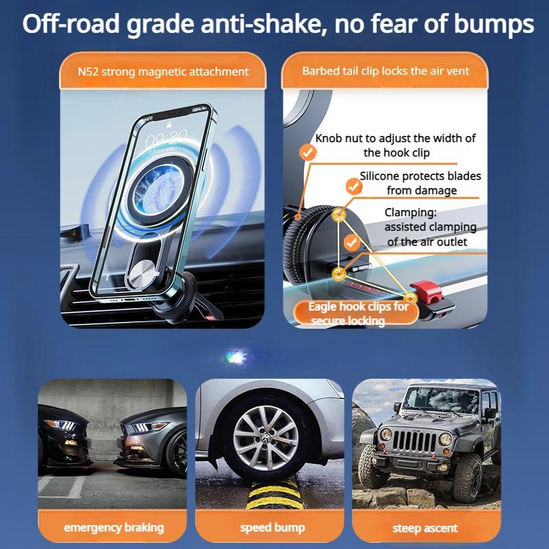 Oatsbsaf Car Air Vent Magnetic Phone Holder 360° Rotatable Ring Holder Mobile Phone Stand GPS Bracket for iPhone Samsung Xiaomi