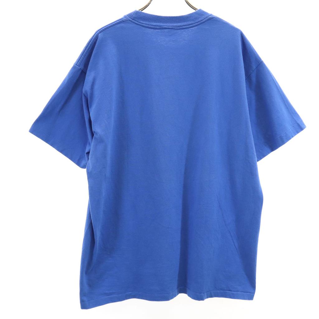 OLD 90s Print Short sleeve T-shirt blue Single stitch Men's Used