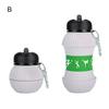 Yousheng 550ml Water Bottle Folding Large Capacity Wide Caliber Tennis Ball Shape Kids Silicone Sport Bottle for Camping
