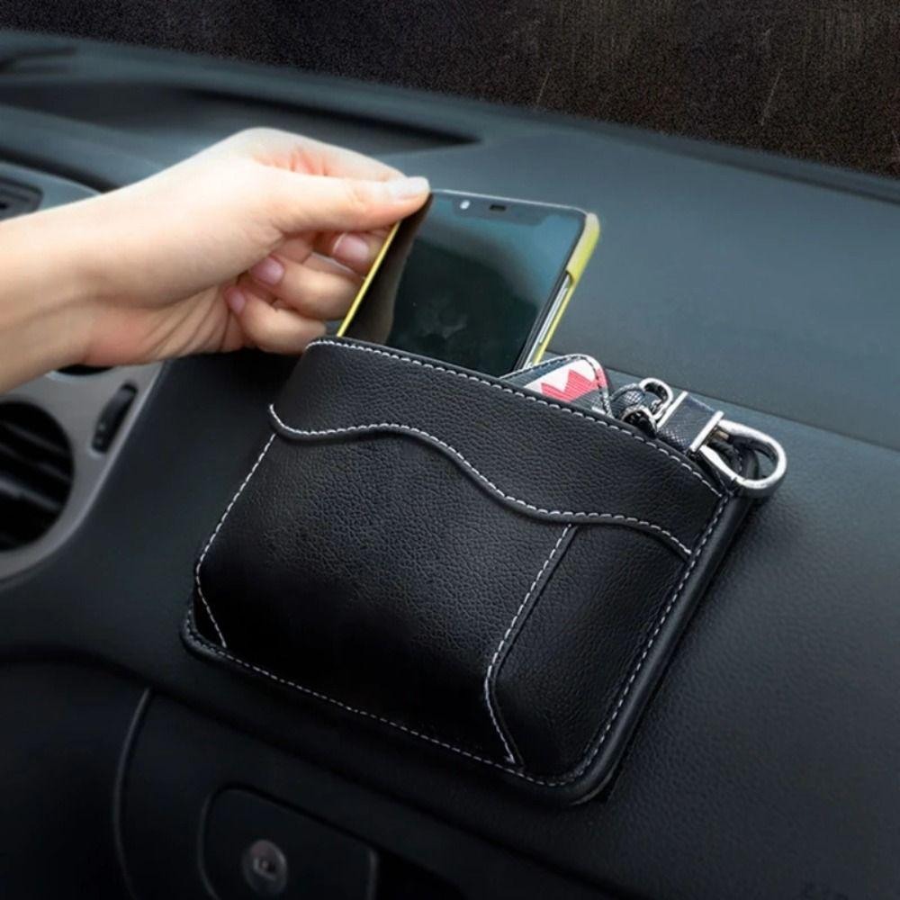 Seat Gap Organizer Car Seat Side Pocket PU Leather Auto Slit Box Sticky Car Storage Bag  Window