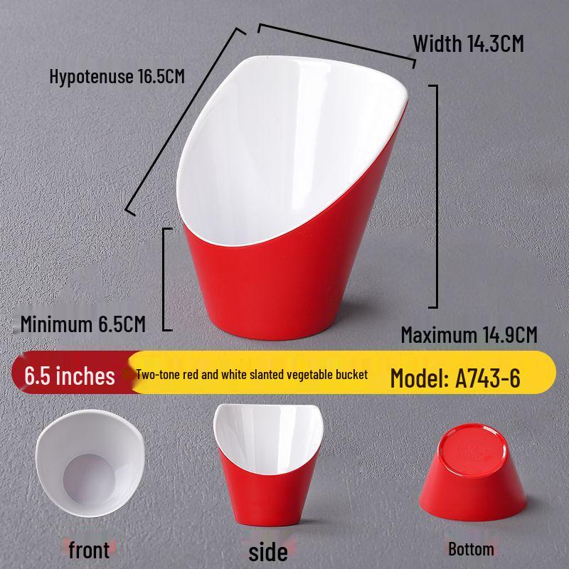 Jijun Melamine Two-Tone Slanted Serving Bowl Set