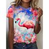 Fashion Flamingo 3D Print T-Shirts Women New Casual O-Neck Short Sleeve T Shirt Y2k Harajuku Oversized Tees Tops Female Clothing