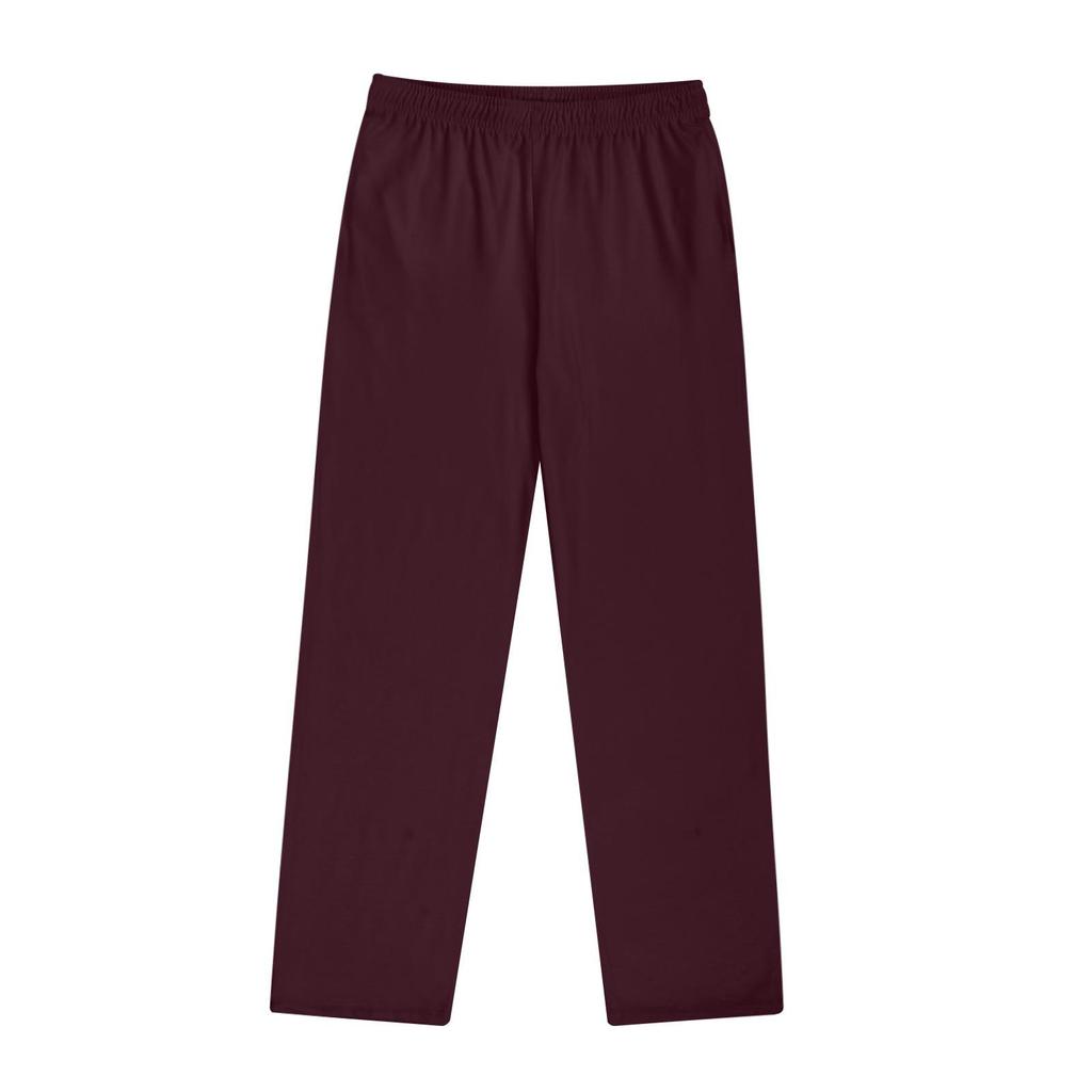 Men's Cotton Knitted Pants Solid Color Sweatpants With Pockets