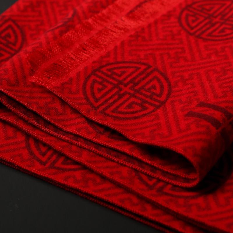 Scarf logo embroidery meeting red scarf, classmate party, birthday gift for the elderly, lucky scarf