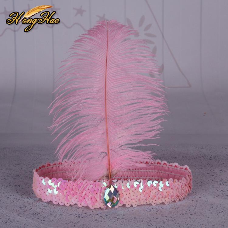 

Детская красочная повязка на голову с перьями и пайетками для индийских представлений