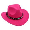 Cappello Tibetano da Bambino Tsering con Gioiello Cappello a Treccia Bordo Curvo Cappello in Feltro Cappello da Sole Genitore-Figlio Turchese Cappello da Cowboy Occidentale