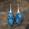 New hot-selling European and American bohemian natural stone leaf pendant earrings retro jewelry