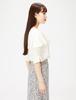 JILL by JILL STUART Women's Front Ribbon Cape-Style Blouse, 125-2110028, Ecru, FR