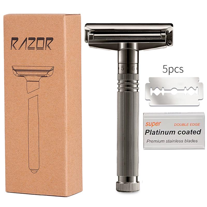 Retro 6-Speed Adjustable Manual Razor & Beard Shaver