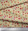 Soimoi Japan Crepe Satin Fabric Berries,Leaves & Floral Artistic Print Fabric by the Metre 42 Inch