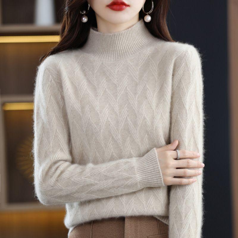 

Свитер осень и зима Трикотаж Женщины Свитер Свободный Пуловер Нижний слой Длинный рукав Повседневный Твердый удержание Топ Свитер Пуловер