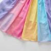 Rainbow Mesh Long Sleeve Dress for Girls - Autumn/Winter Princess Skirt