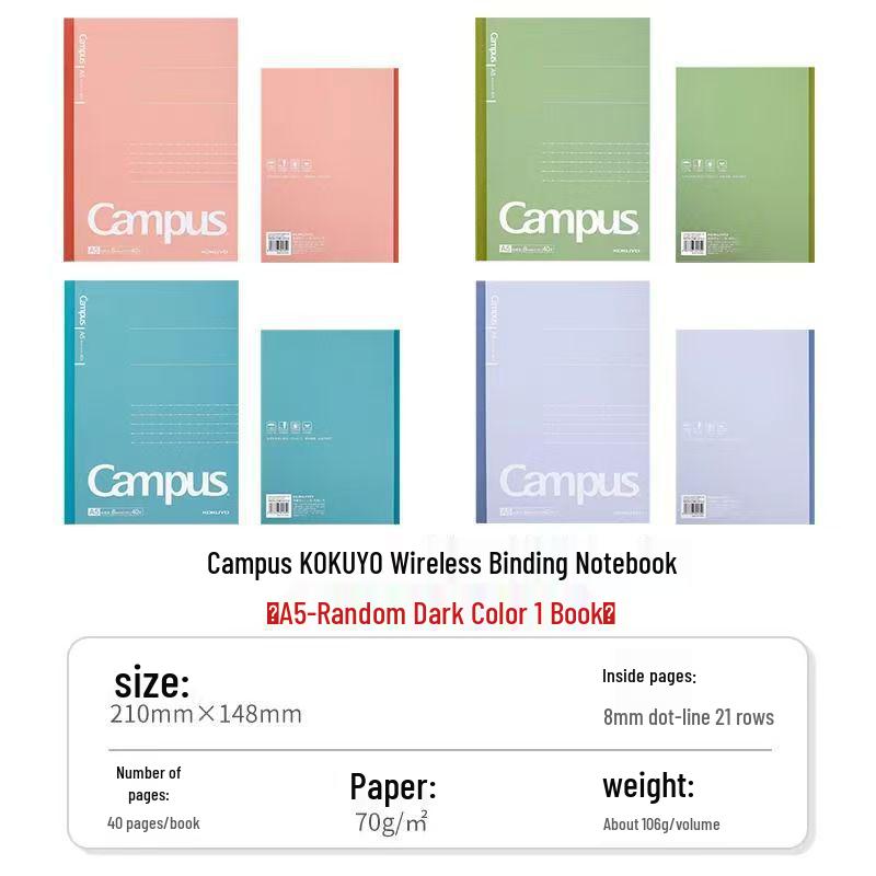 KOKUYO Campus Japan B5 Wireless Bound Lined & Grid Notebook - High Appearance Series