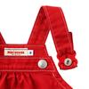 MIKI HOUSE Rompers/Overalls with Logo, Solid Color, Made in Japan, for Boys and Girls, Baby Clothes, Size S (70-80cm), Red, 10-1509-493