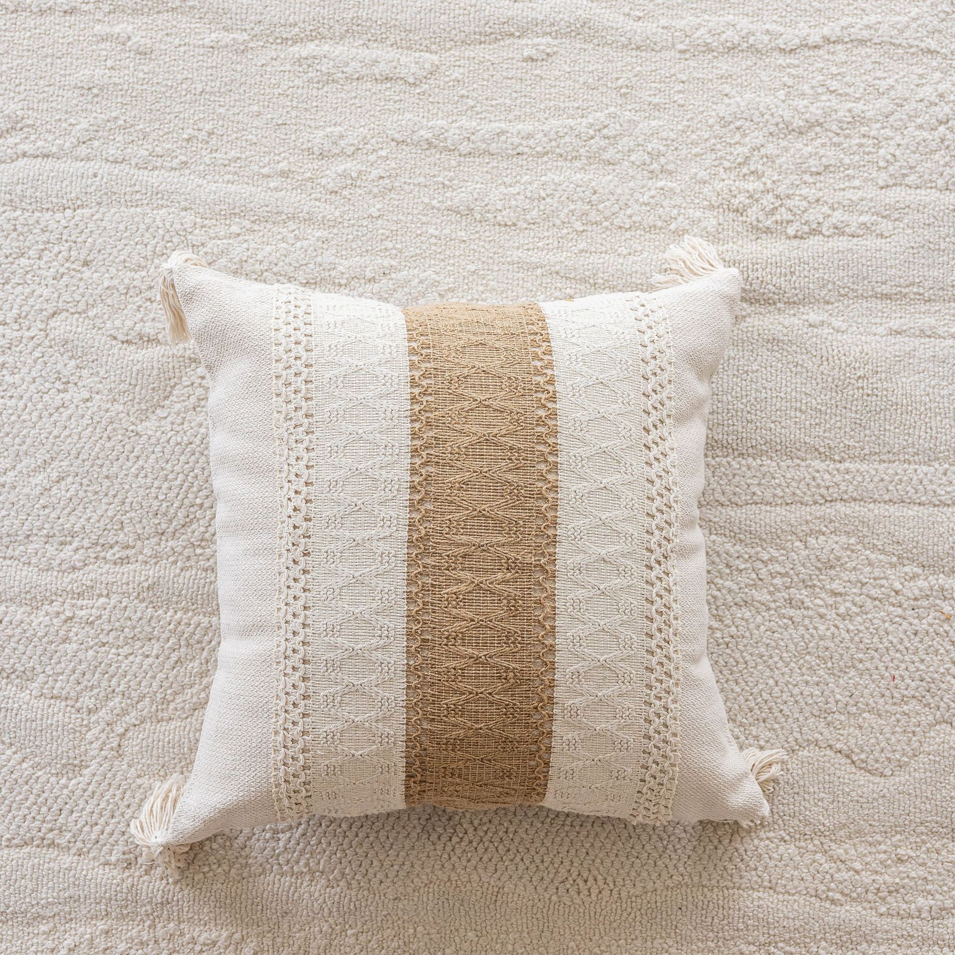 

Simple Boho Cotton Linen Pillowcase Cojines 45X45 Decor Home Sofa Light Luxury Stripe Geometry Throw Pillow Cushion Covers 30X50 30x50cm